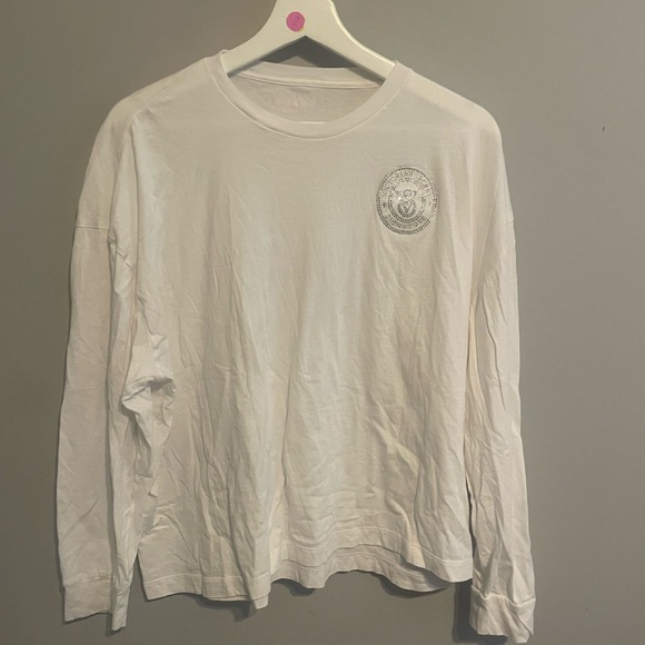 Victoria’s Secret White Long Sleeve Shirt Size Medium‎ with diamonds - Picture 1 of 4